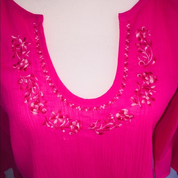 Pretty Rafaella Fuchsia Tunic Top - Picture 3 of 7